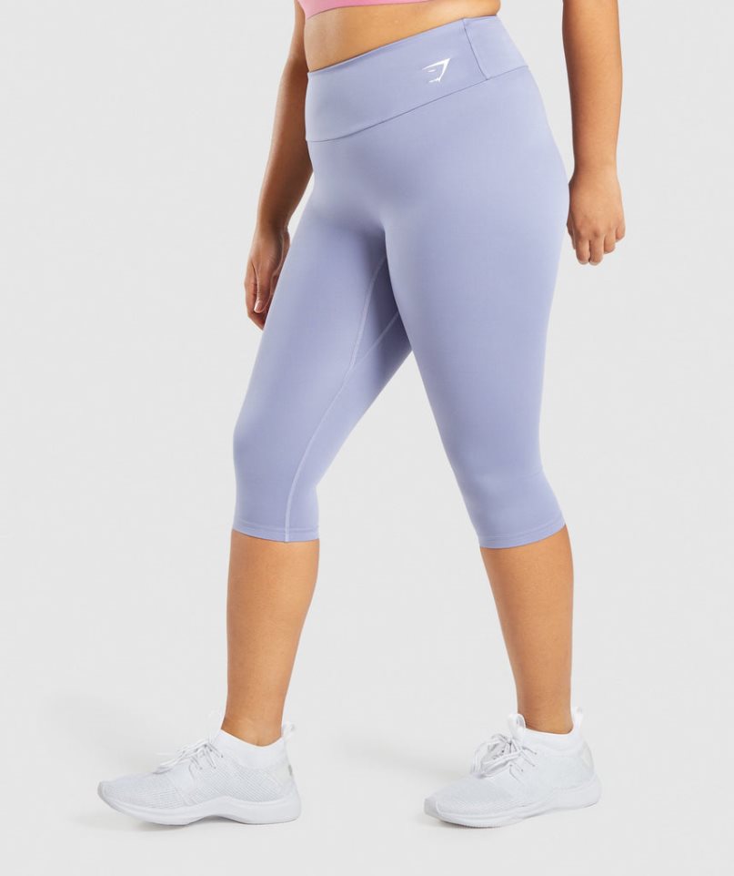 Legginsy Gymshark Treningowe Cropped Damskie Głęboka Niebieskie | PL 501CMD